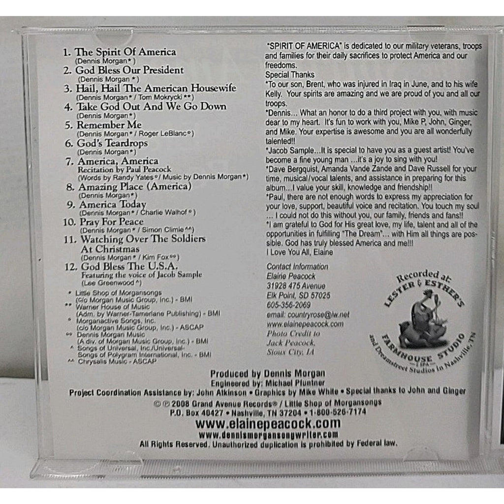 The Spirit Of America By Elaine Peacock CD