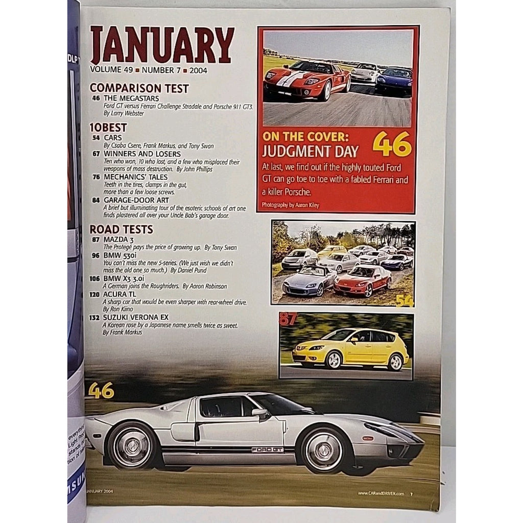 Car And Driver Magazine - January 2004 - Volume 49 Number 7