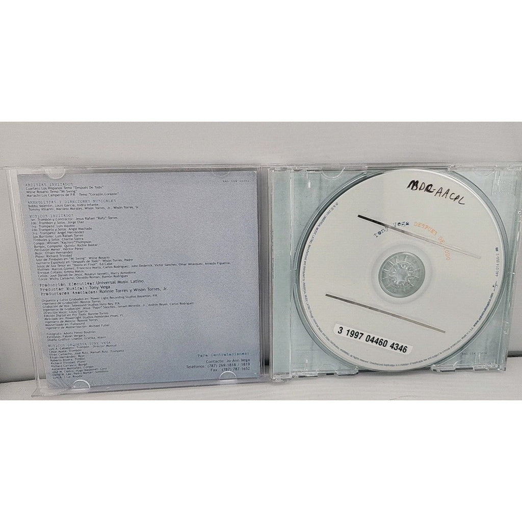 Despues De Todo by Tony Vega (CD, 2001)