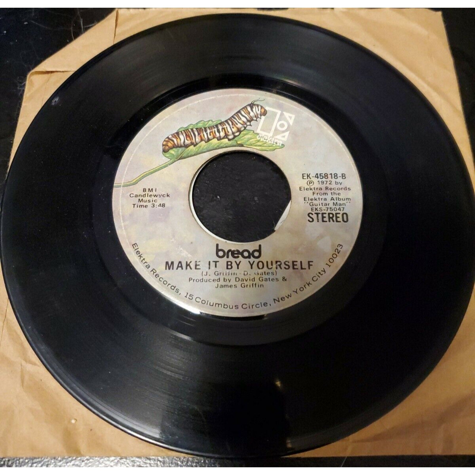 Rock 45 Bread - Sweet Surrender / Make It By Yourself On Elektra Records