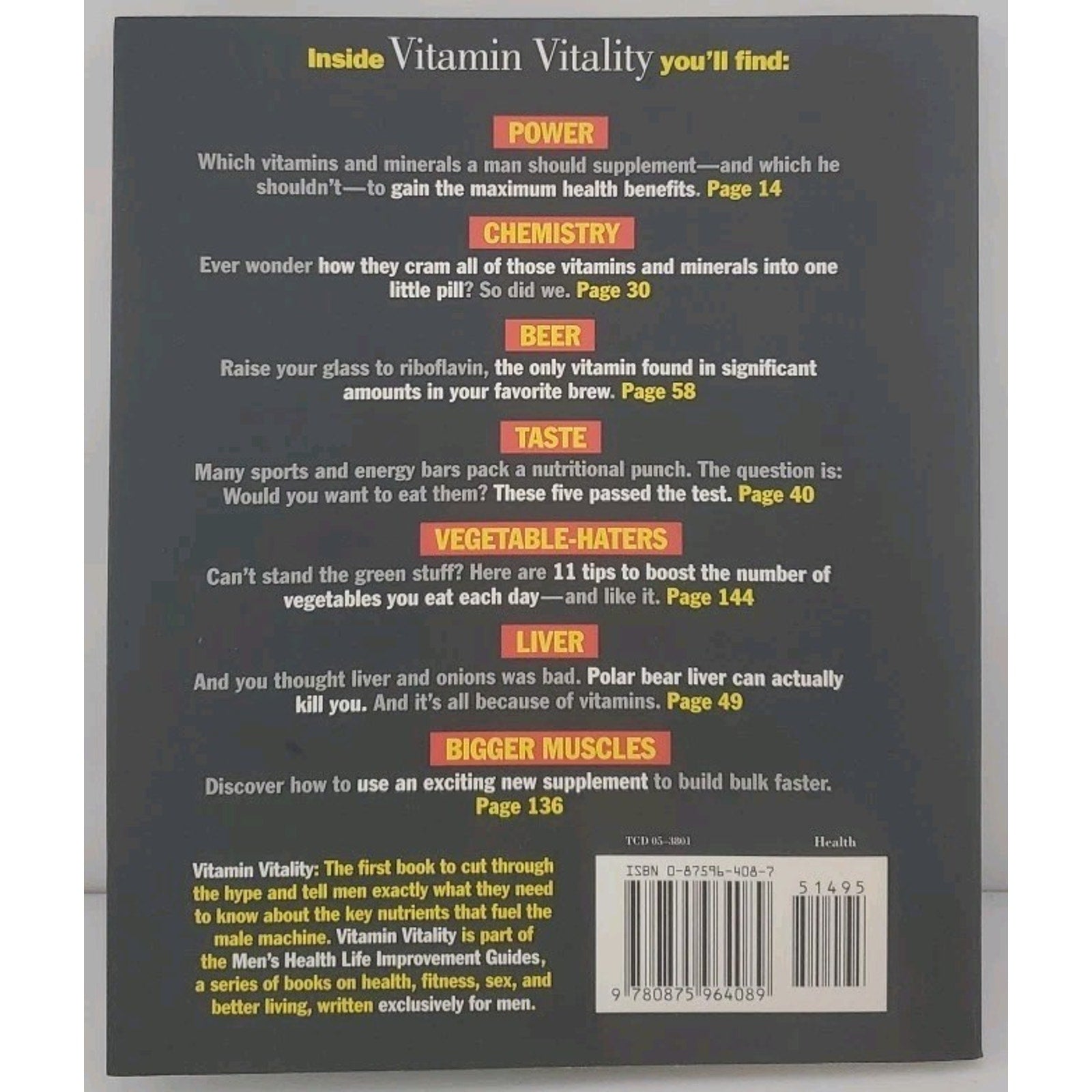 Mens Health Life : Vitamin Vitality by Doma Raskin (1997, Trade Paperback)