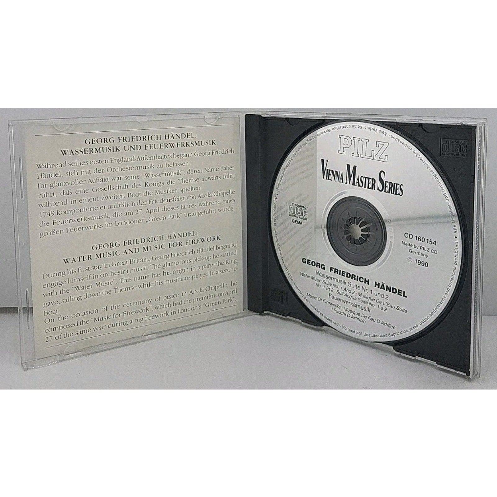 Händel Wassermusik Feuerwerksmusik Vienna Master Series CD