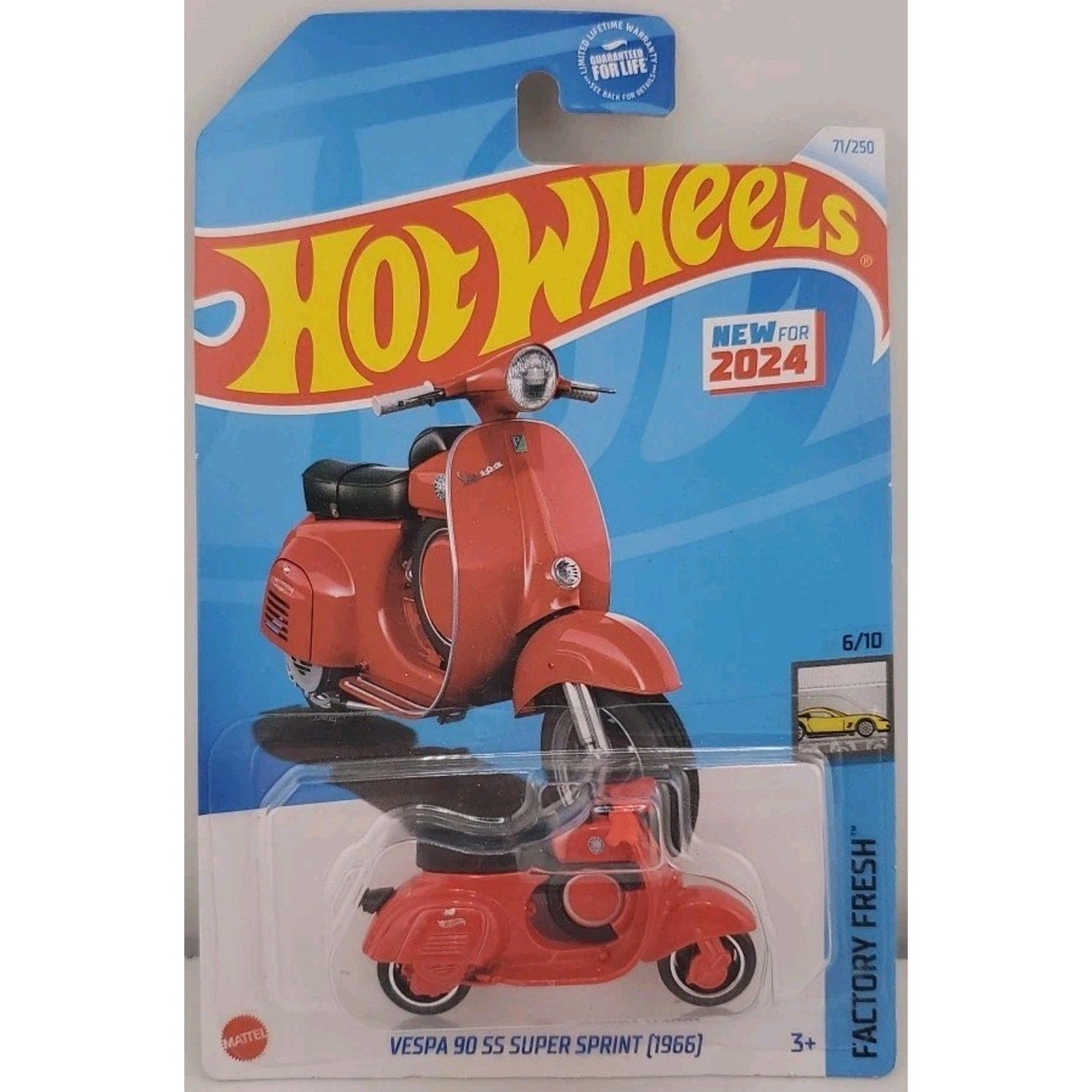 Hot Wheels 2024 Red Vespa 90 SS Super Sprint 1966 Moped Toy Bike New