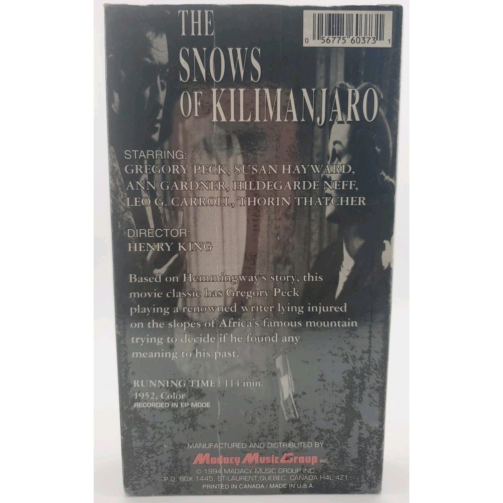 The Snows of Kilimanjaro (VHS/EP, 1999, Collectors Edition) *Brand New*