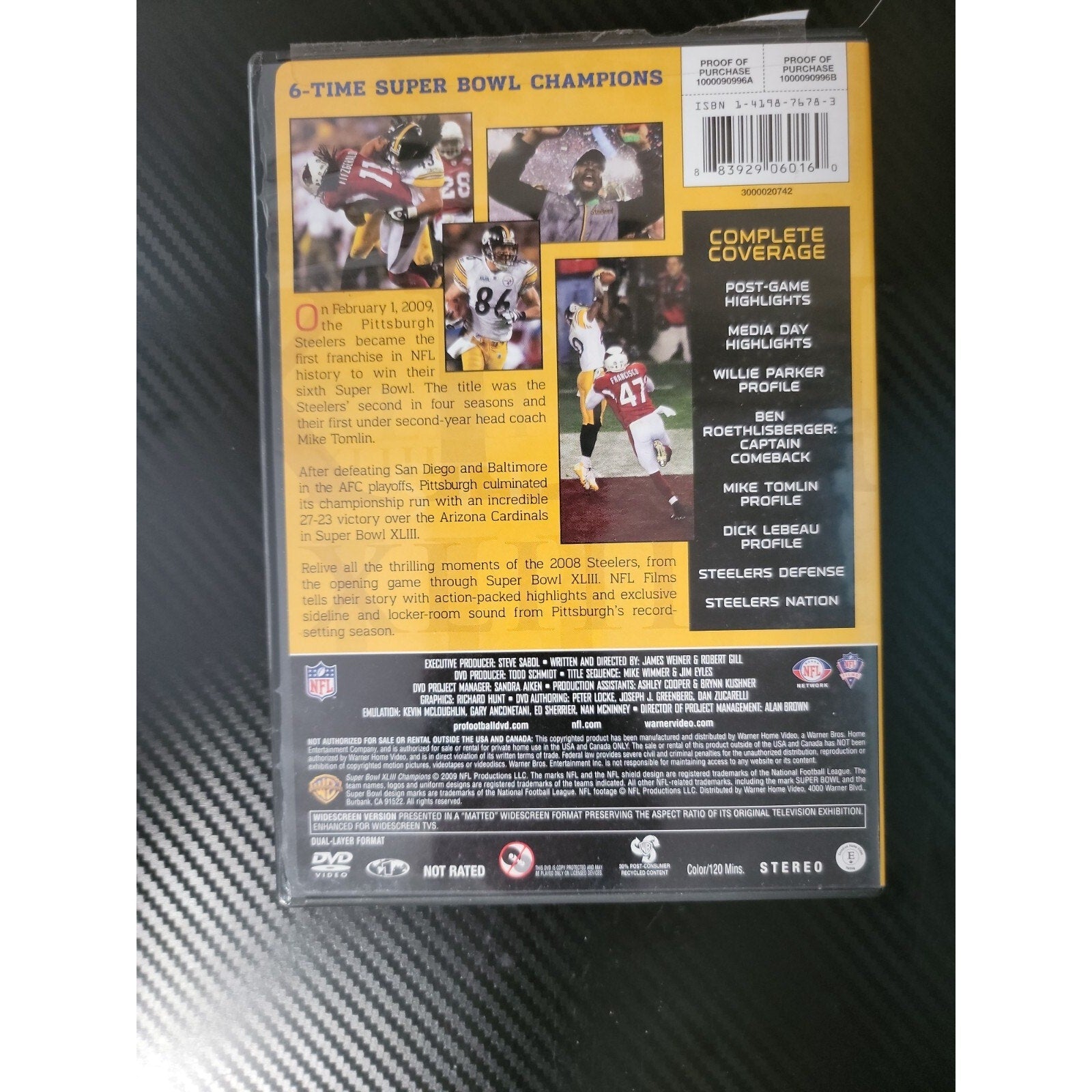 NFL Super Bowl XLIII Champions (DVD, 2009)