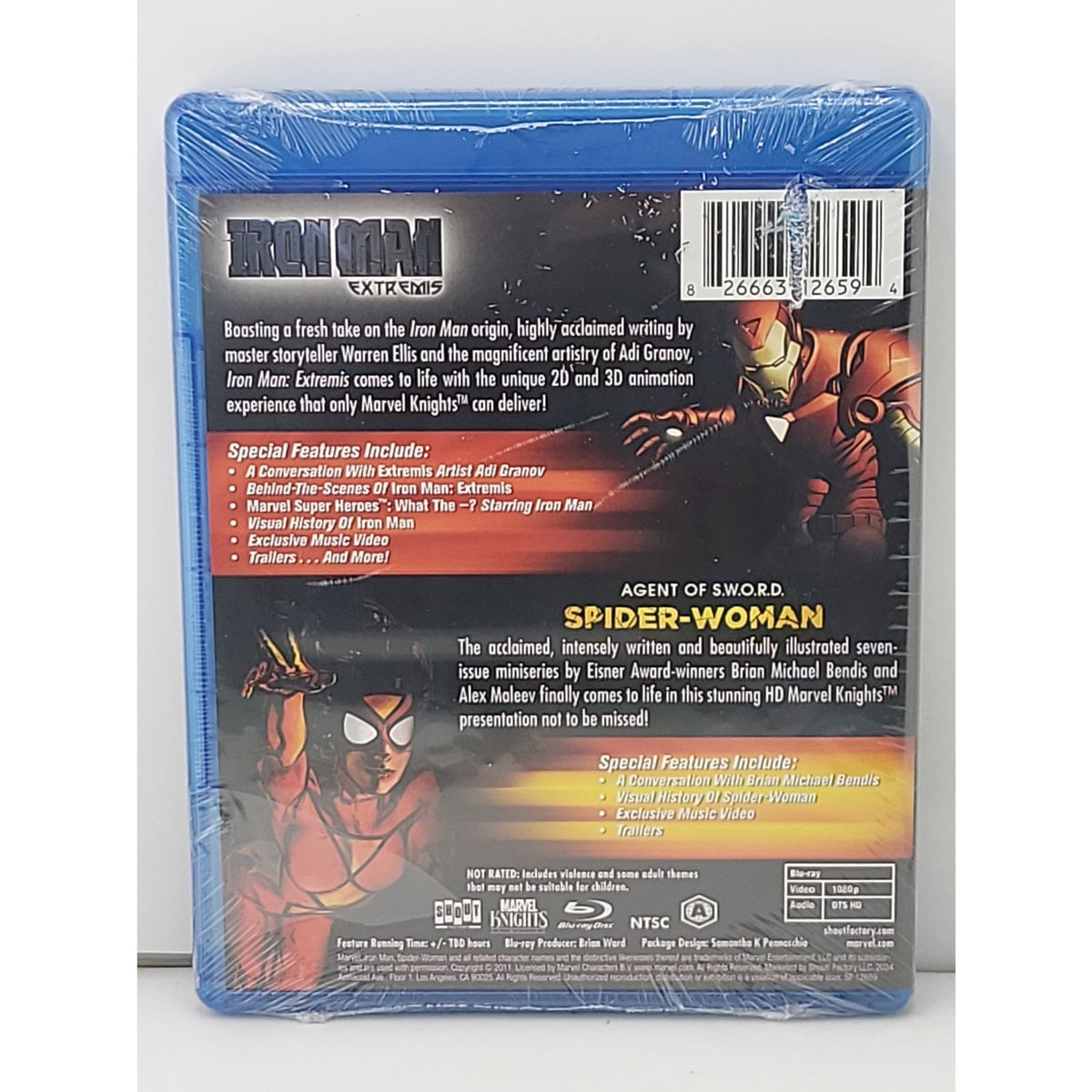 Marvel Knights: Iron Man / Spider Woman (Blu-ray, 2009) *Brand New*