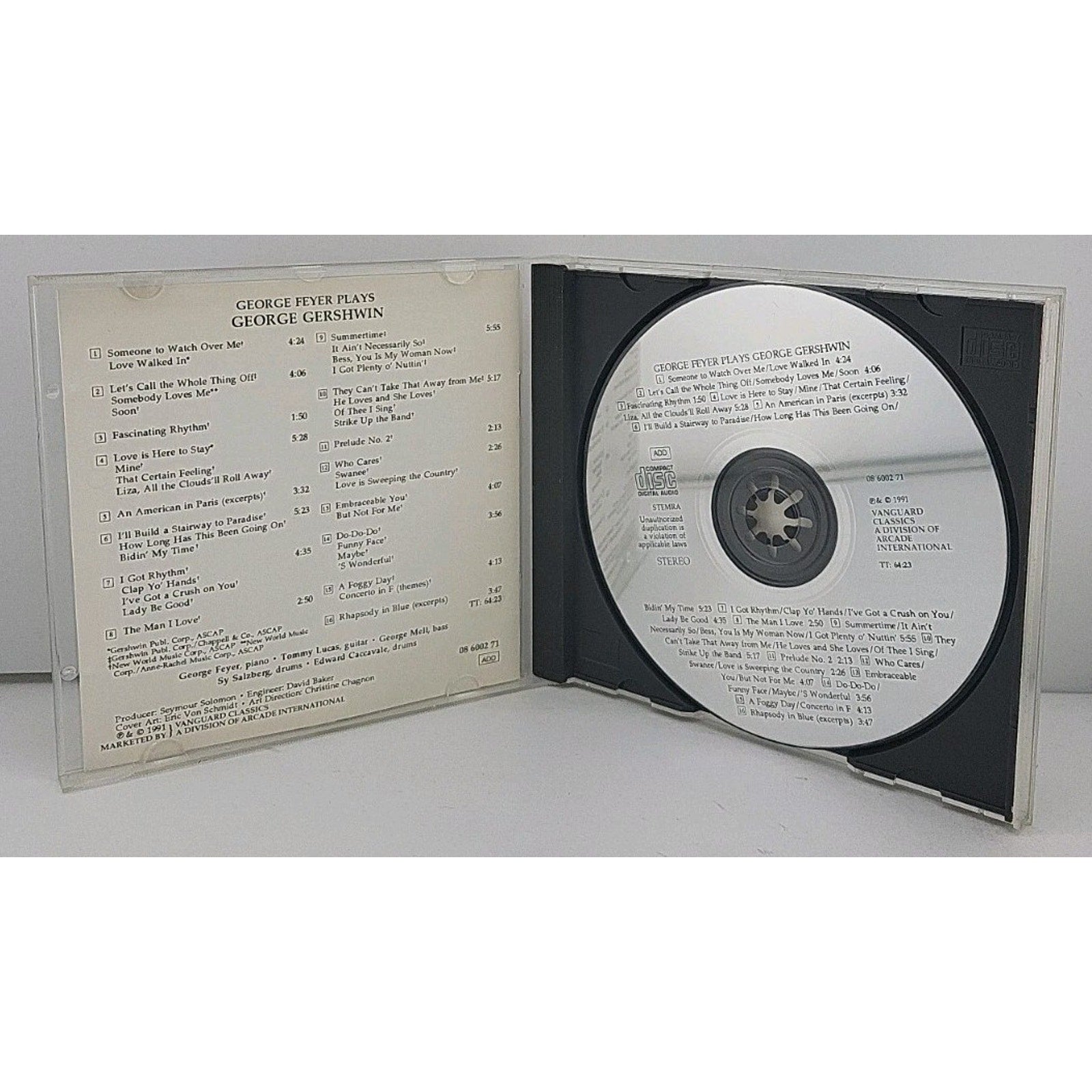 George Feyer Plays George Gershwin by George Feyer (CD, 1991, Vanguard)