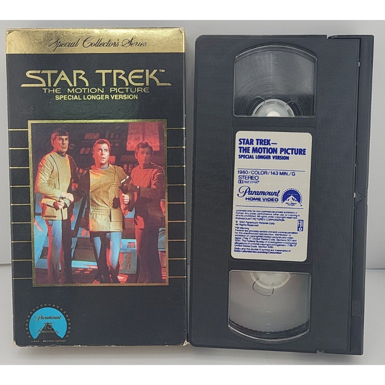 Star Trek The Motion Picture Special Longer Version VHS 1986 Collector's Series