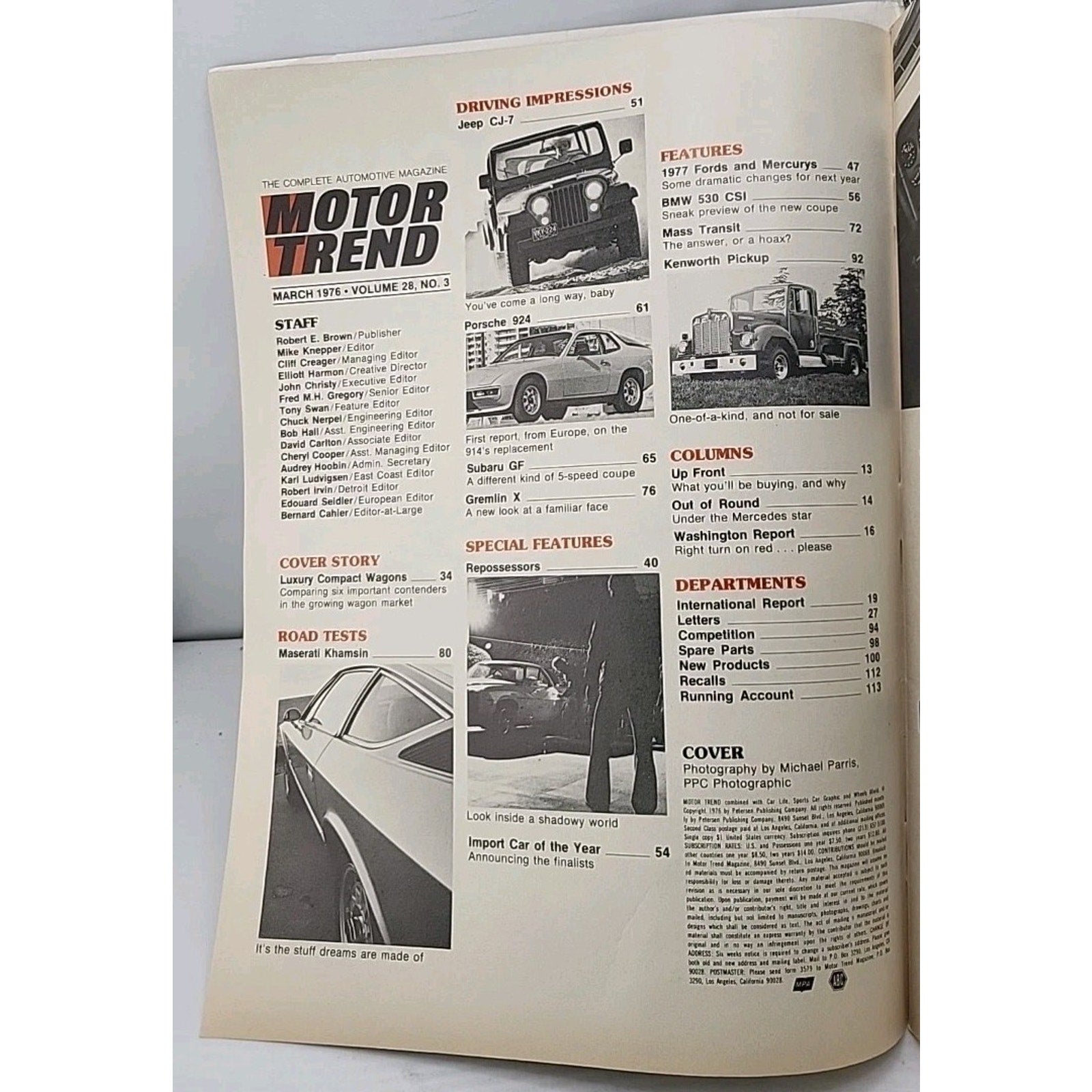 Motor Trend Magazine - March 1976 - Volume 28 No. 3
