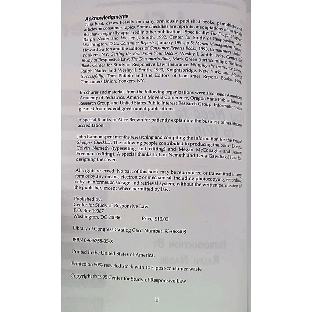 The Frugal Shopper Checklist Book: What You Need to Know to Win in the...