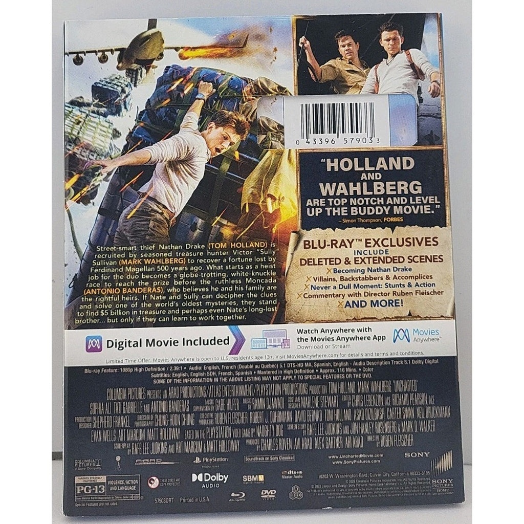 Uncharted (Blu-ray,DVD 2022)