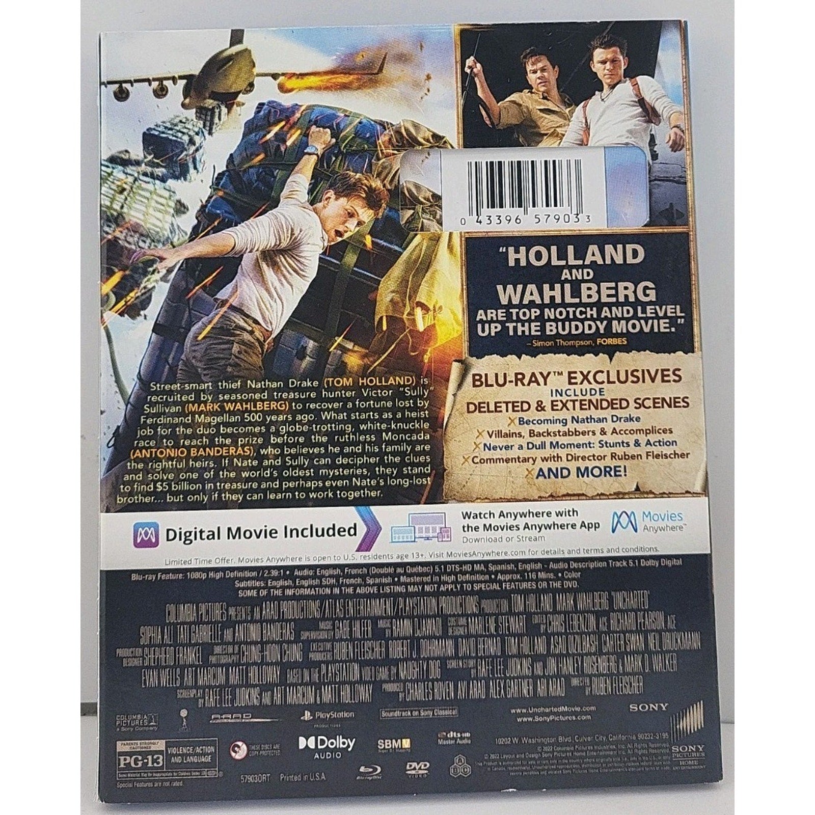 Uncharted (Blu-ray,DVD 2022)