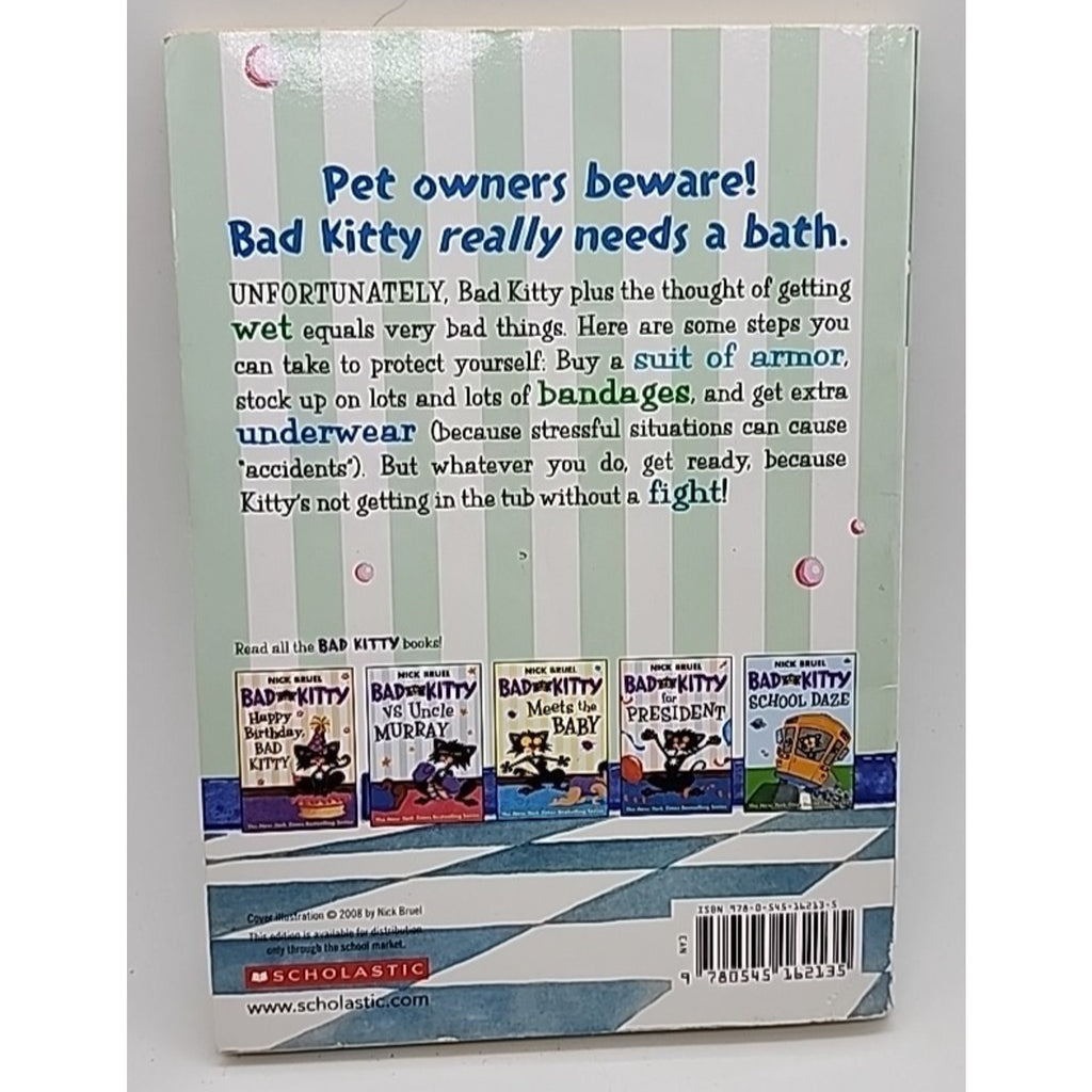 Bad Kitty Gets A Bath by Nick Bruel 2009 Paperback