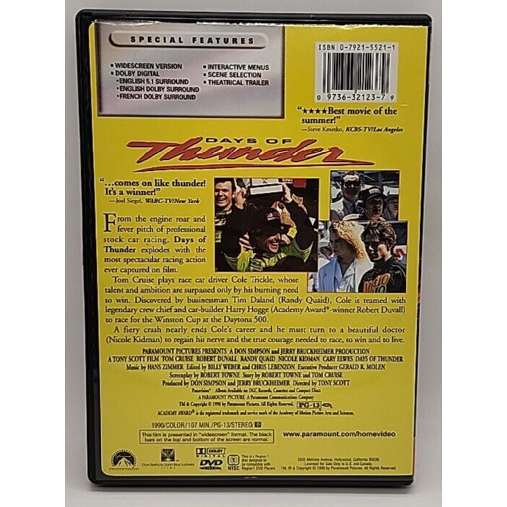 Days of Thunder (DVD, 1990)