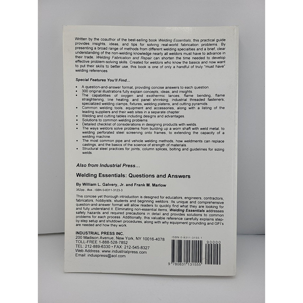 Welding Fabrication and Repair : Questions and Answers by Frank Marlow (2002,...