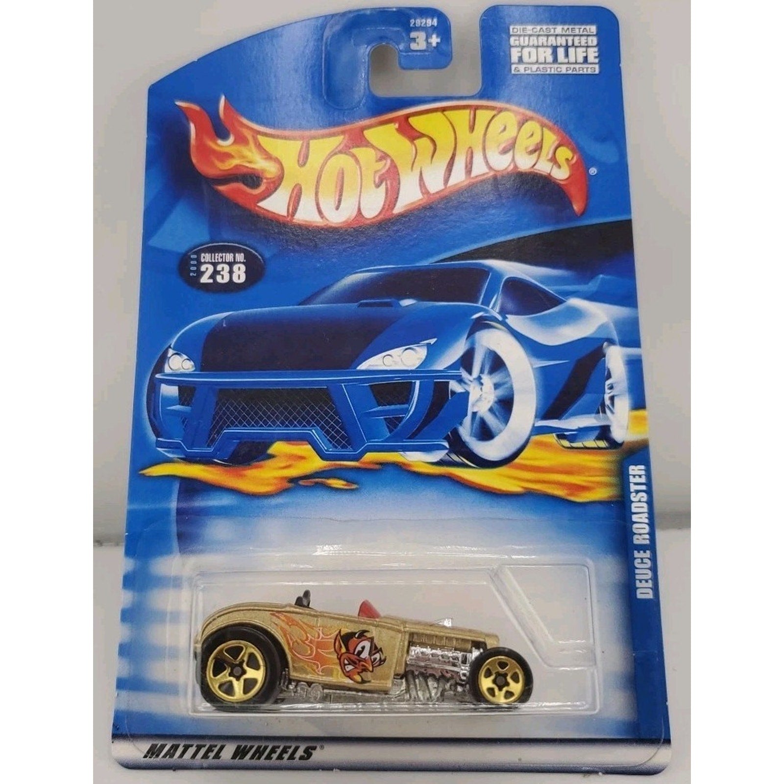Hot Wheels Deuce Roadster #238 Gold Die-Cast Car 2000