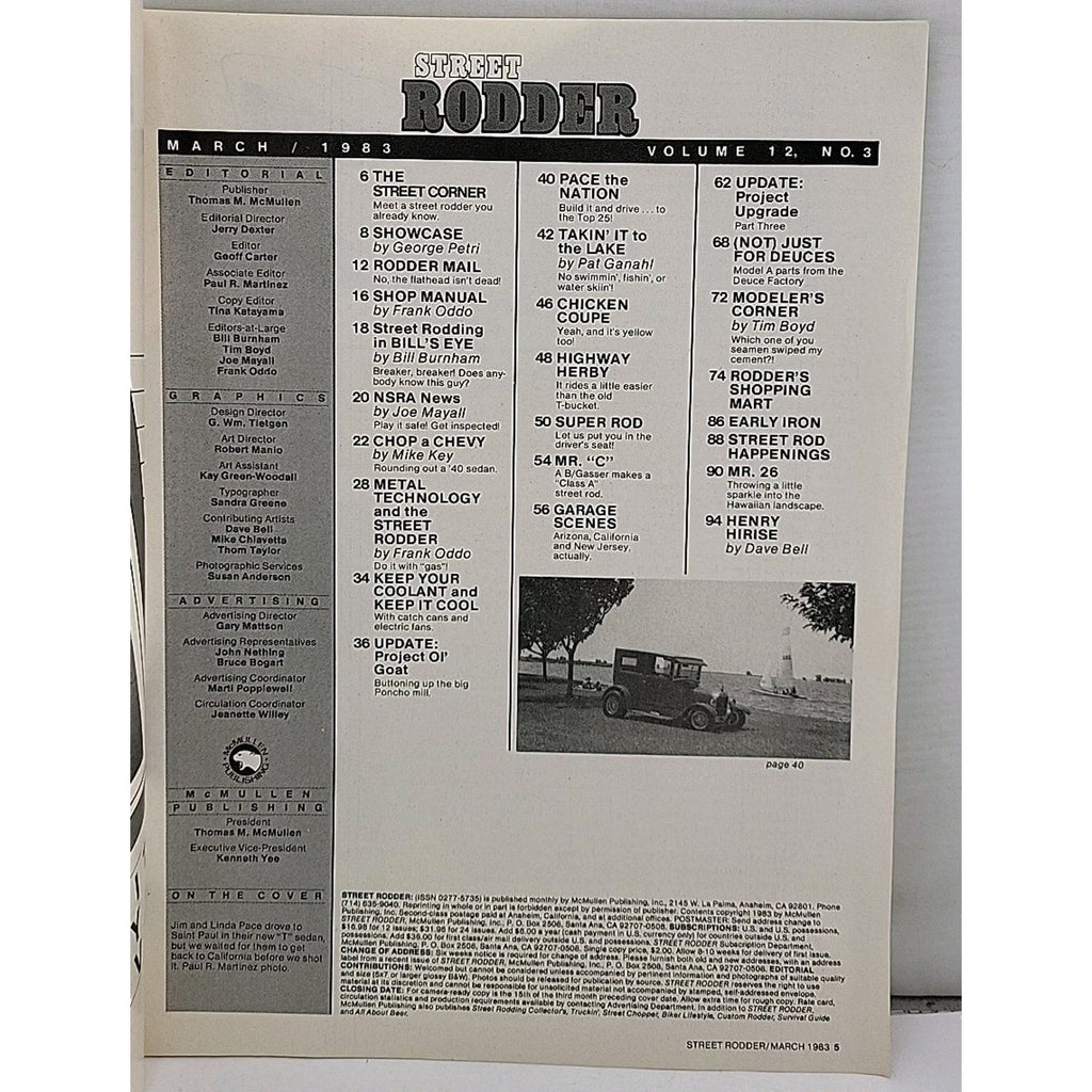 Street Rodder Magazine March 1983 Volume 12 No. 3