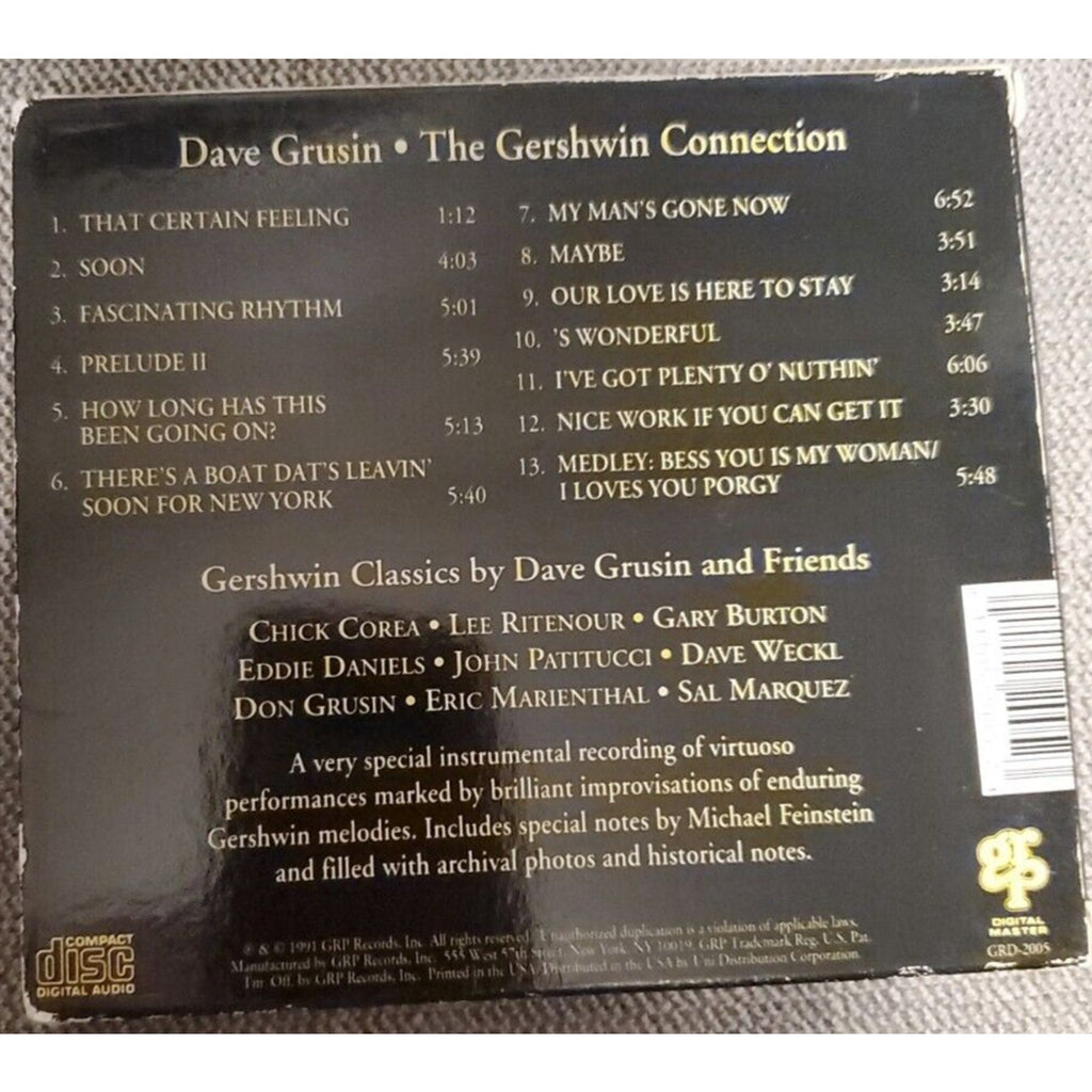 The Gershwin Connection by Dave Grusin (CD, Sep-1991, GRP (USA))