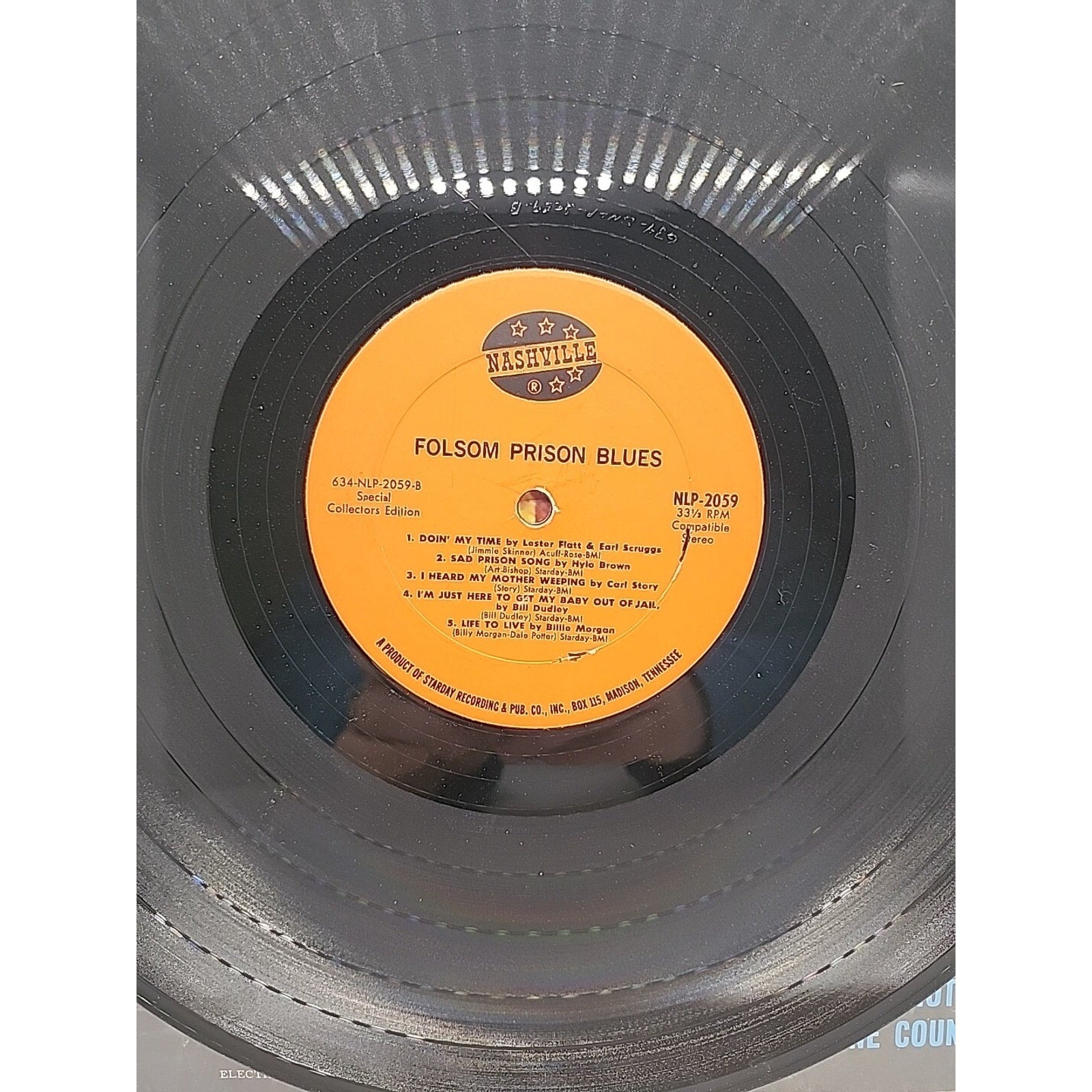 Johnny Cash Flatt & Scruggs Folsom Prison Blues Record Nashville 2059