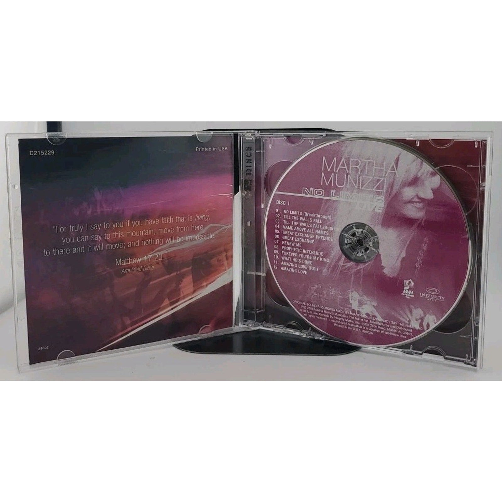 No Limits: Live by Martha Munizzi (Gospel) (CD, Mar-2006, 2 Discs, Sony Music...