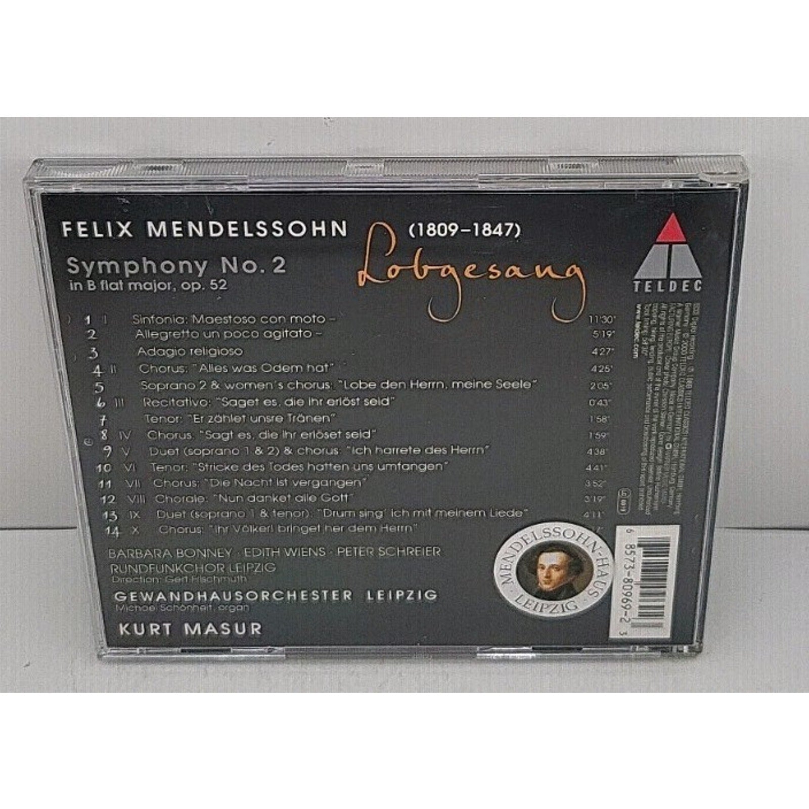 Mendelssohn: Symphony No. 2 Gewandhausorchester Leipzig - Masur CD