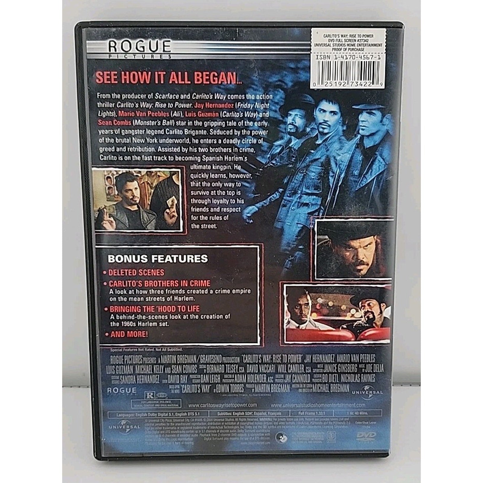 Carlitos Way-Rise to Power (DVD, 2005)