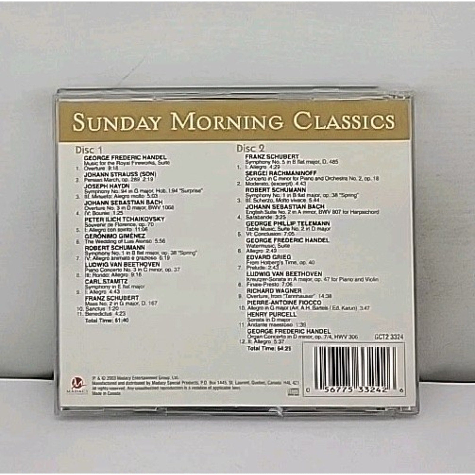 Sunday Morning Classics by Handel / Tchaikovsky / Beethoven / Handel (CD, 2004)