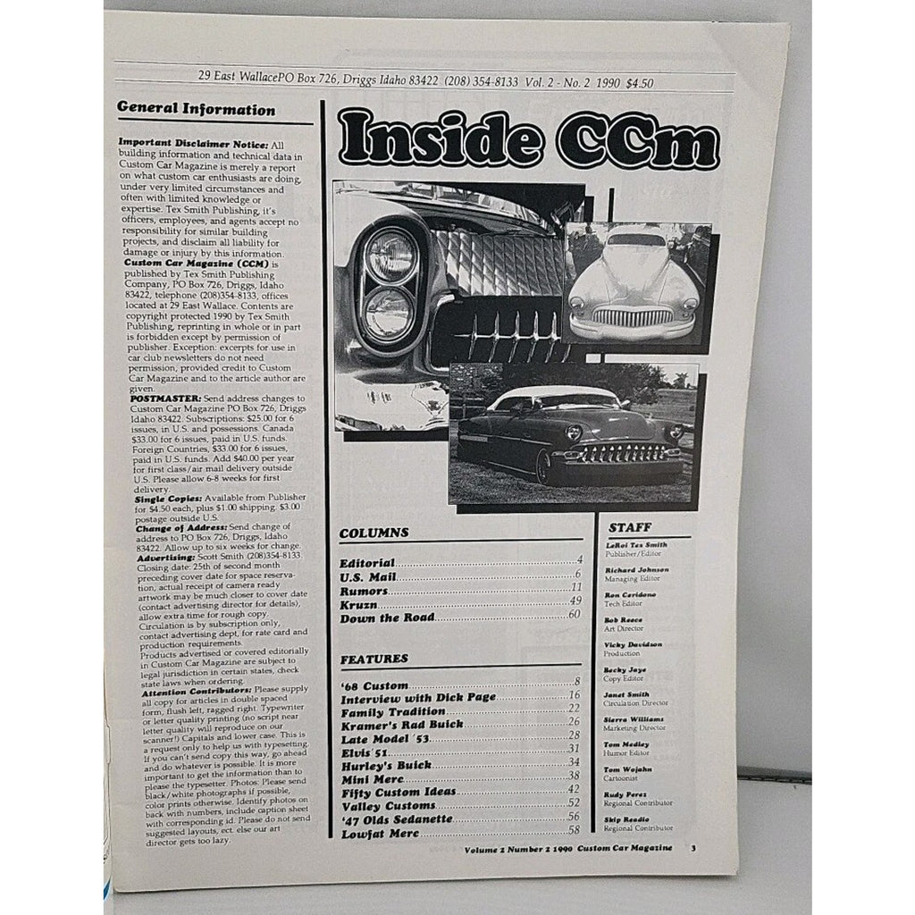 Custom Car Magazine Volume 2, Number 2 1990