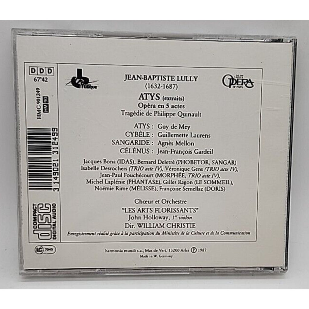 M. de Lully: Atys*Les Arts Florissants,Christie –Extraits, Excerpts CD