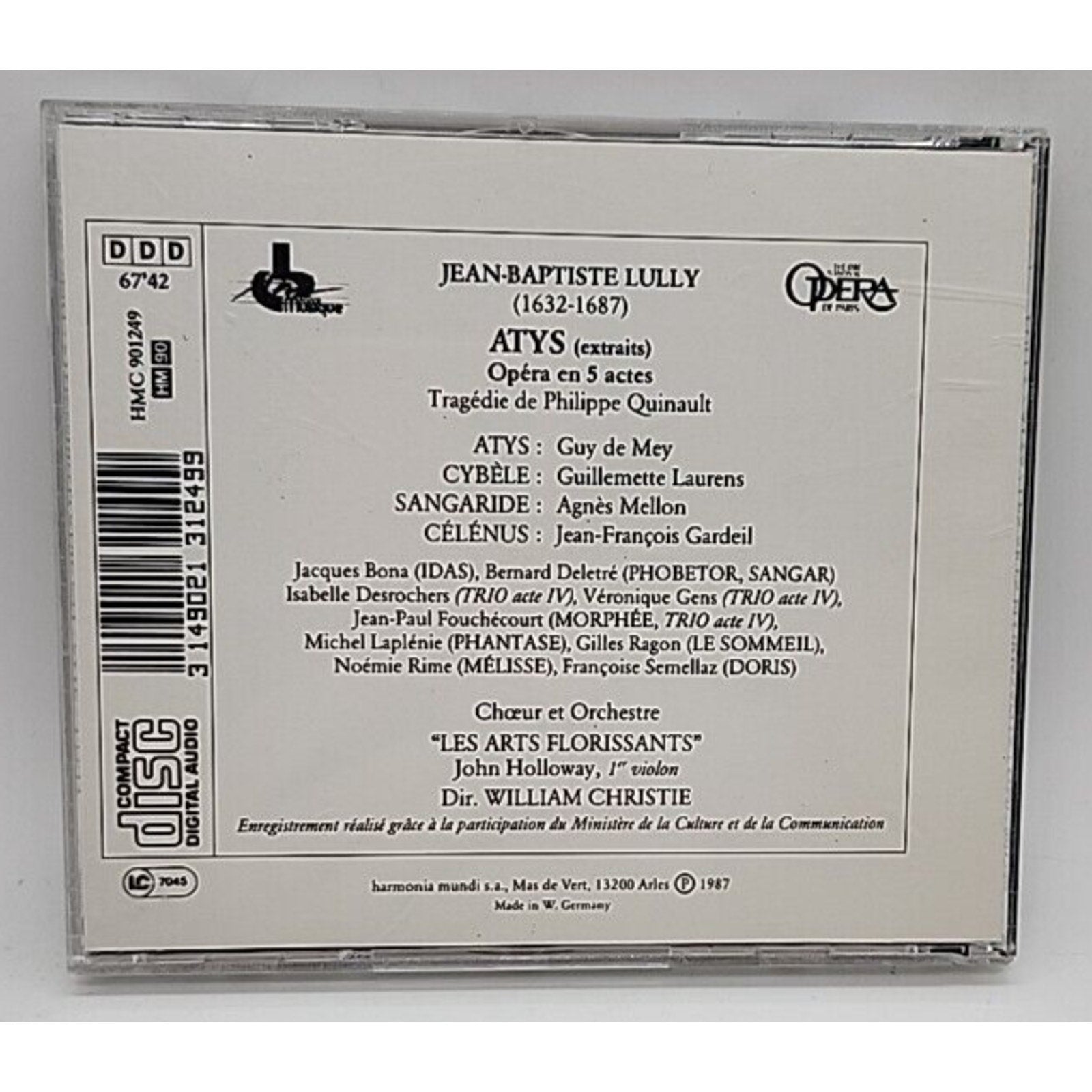 M. de Lully: Atys*Les Arts Florissants,Christie –Extraits, Excerpts CD