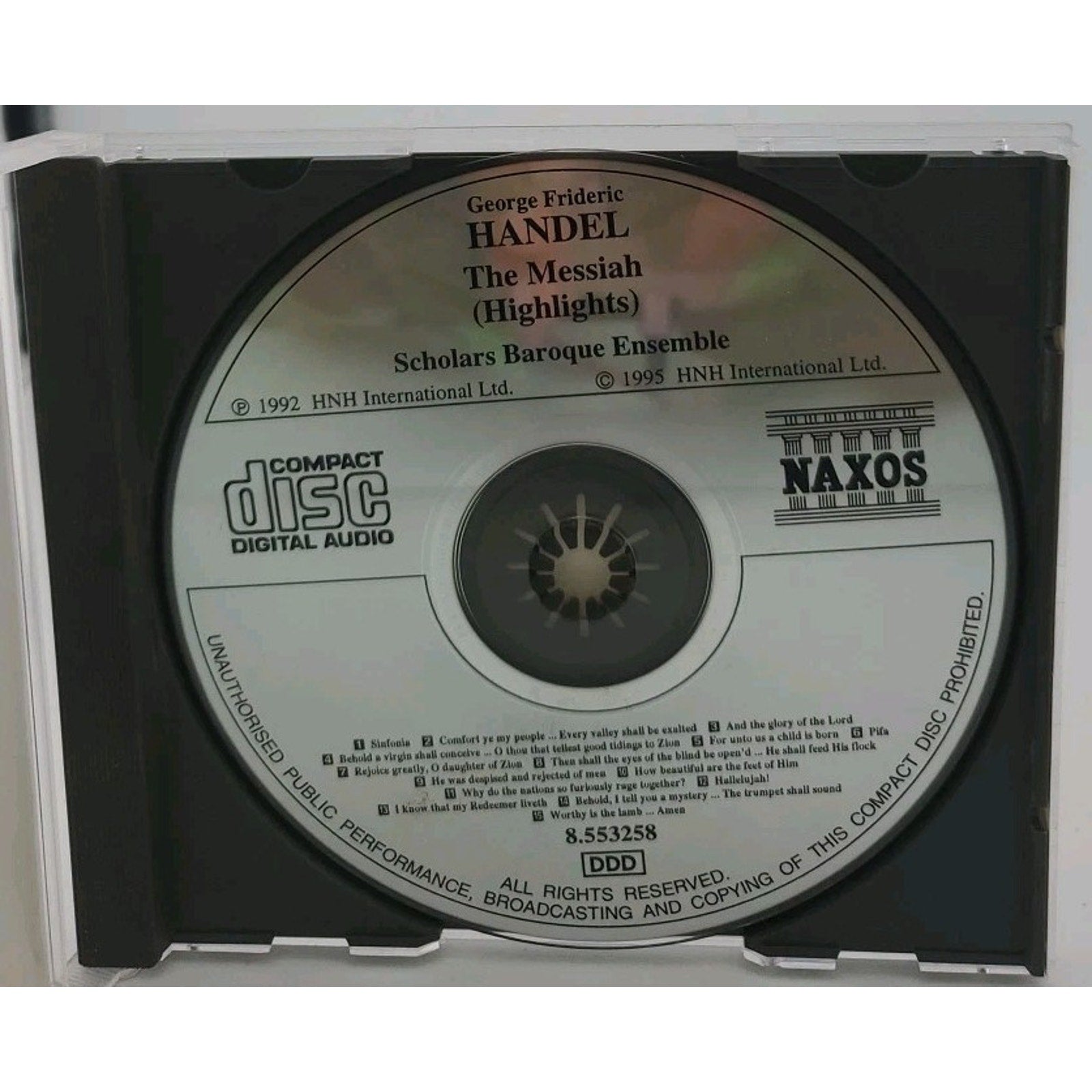 Messiah by Handel / Scholars Baroque Ensemble (CD, 1995)