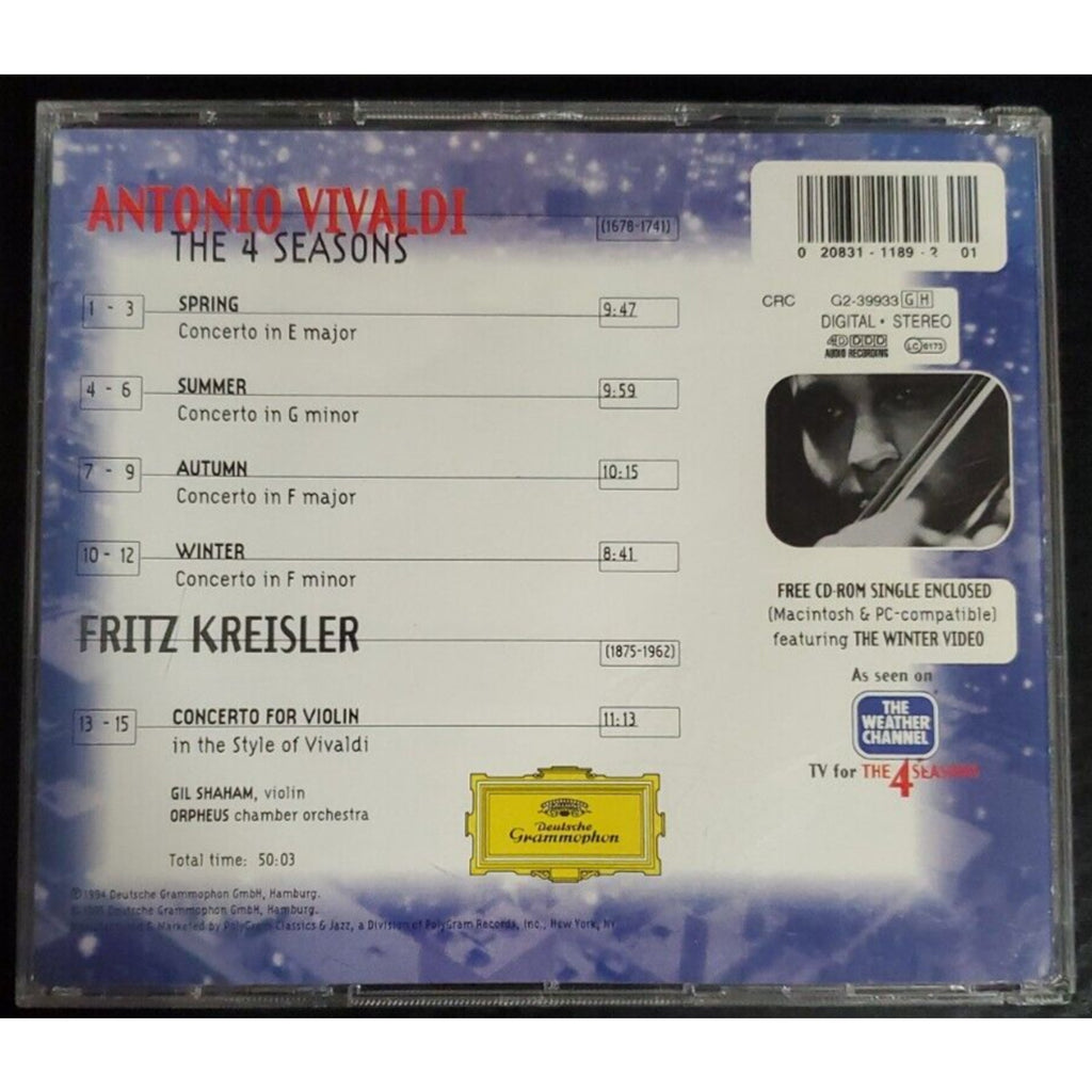 Gil Shaham & The Orpheus Chamber Orchestra Music CD - Vivaldi: The 4 Seasons