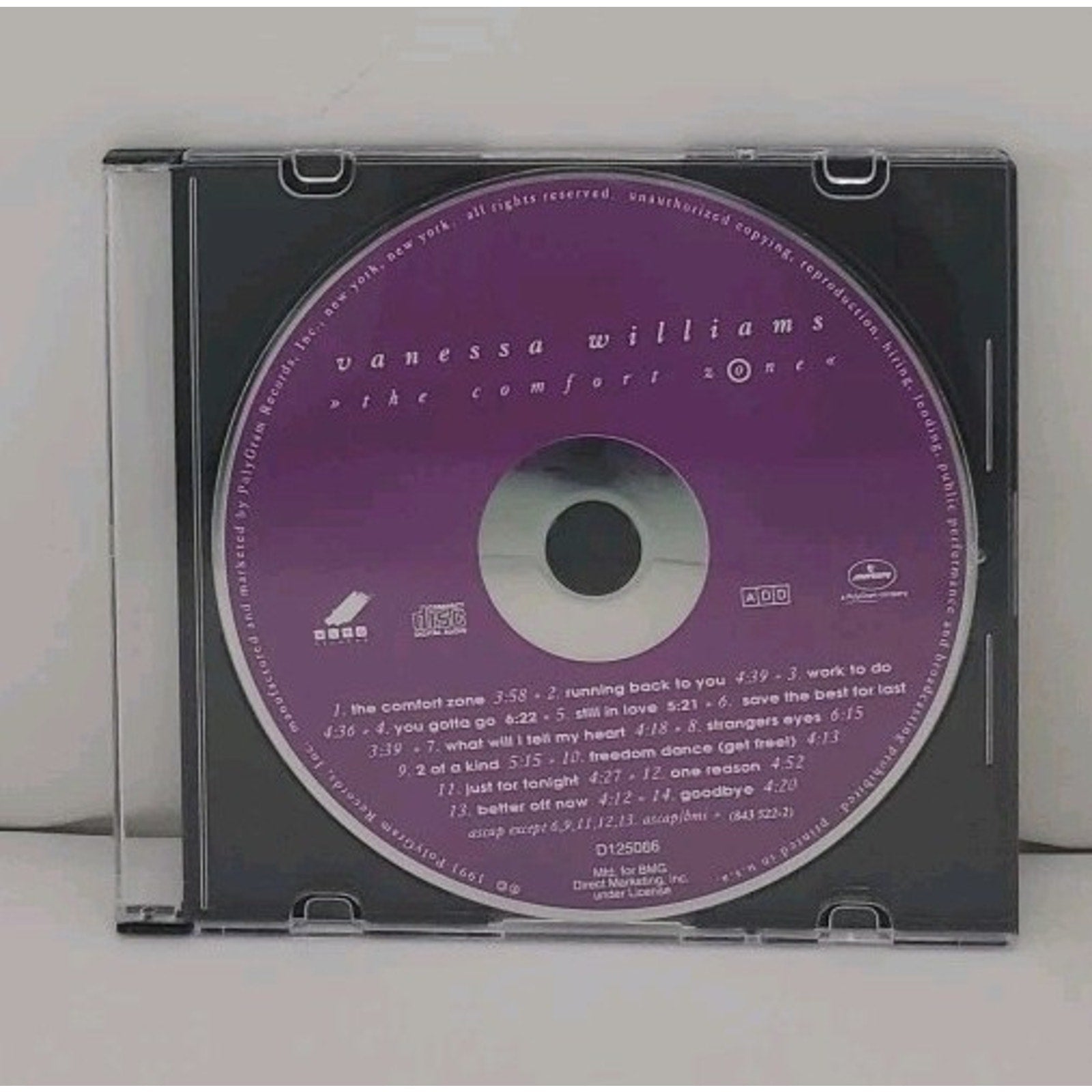 The Comfort Zone by Vanessa Williams (R&B) (CD, Aug-1991, Wing) *Disc Only*