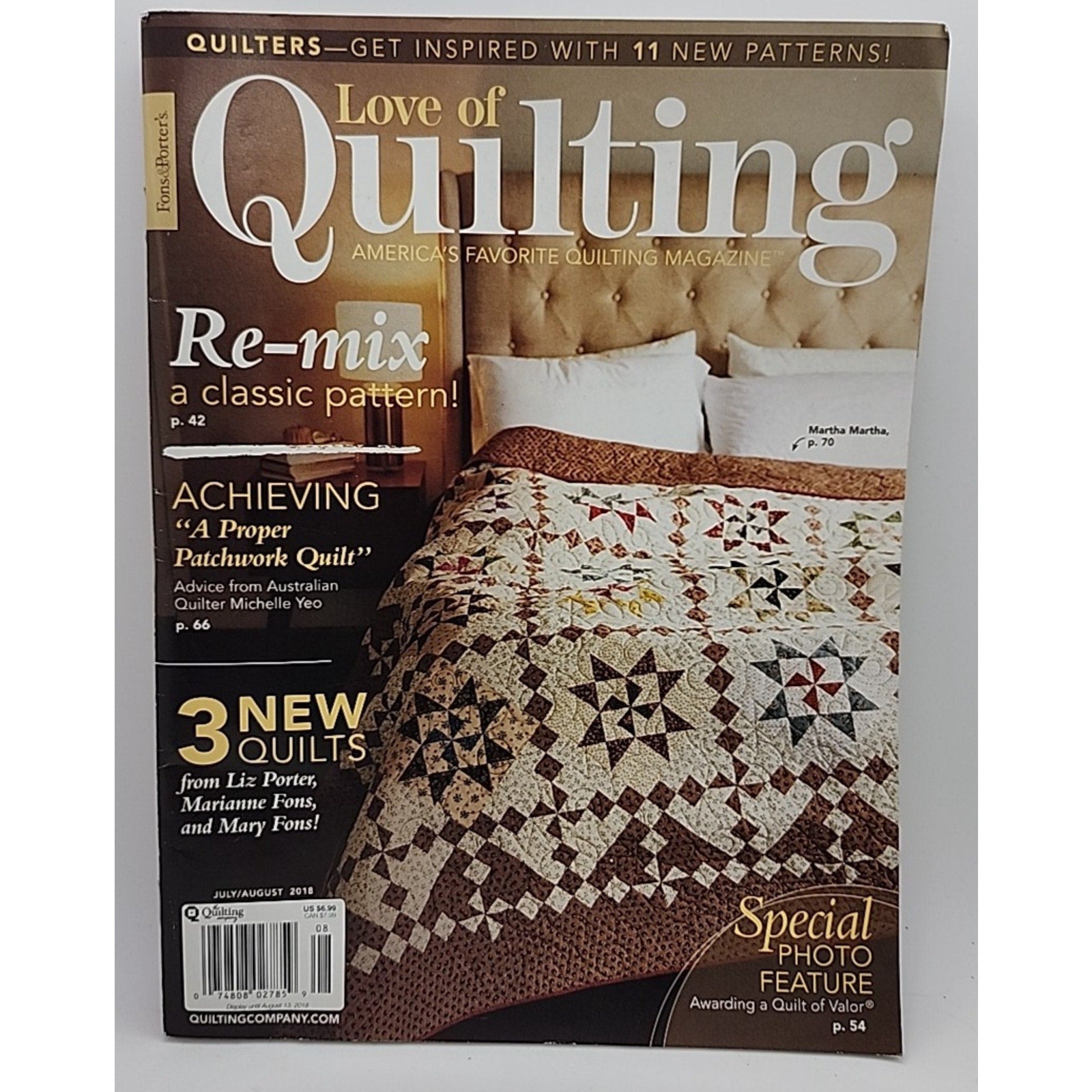 Fons & Porter's Love of Quilting Magazine July/August 2018 Remix a Classic