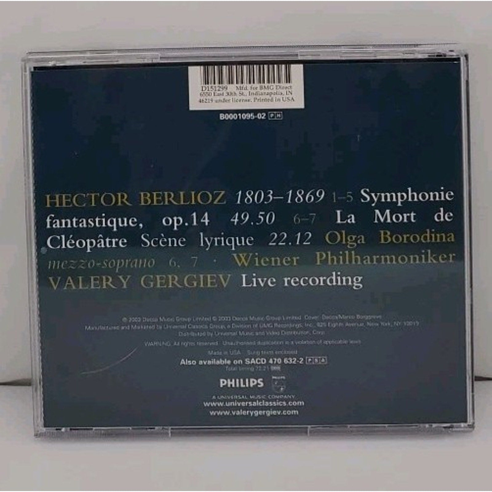 Berlioz - Symphonie Fantastique - La Mort De Cleopatre CD