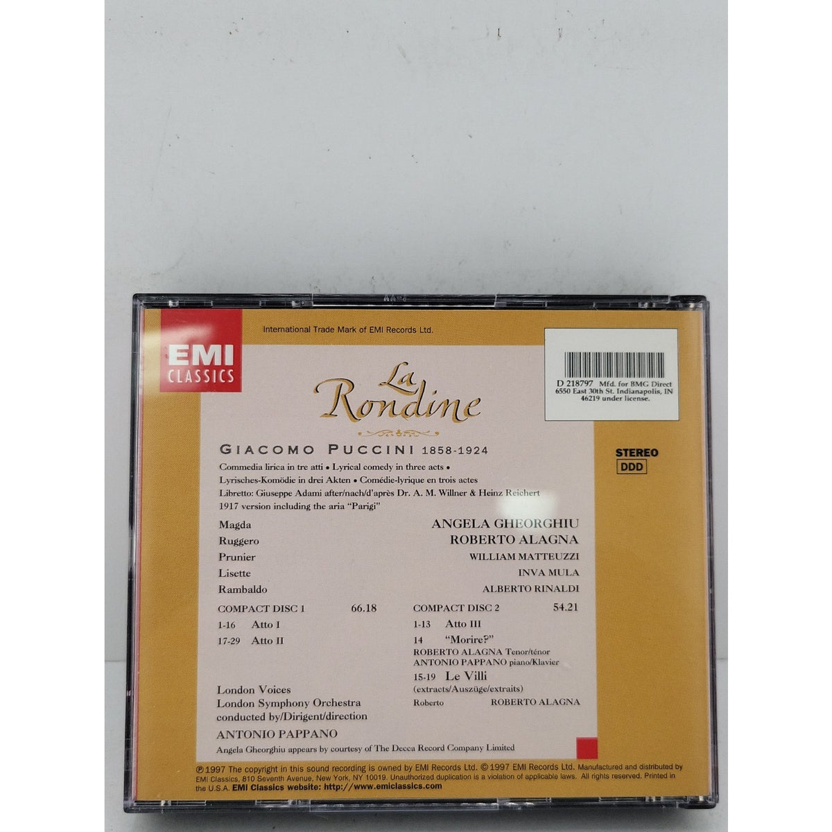 Puccini - La Rondine - Audio CD By Giacomo Puccini