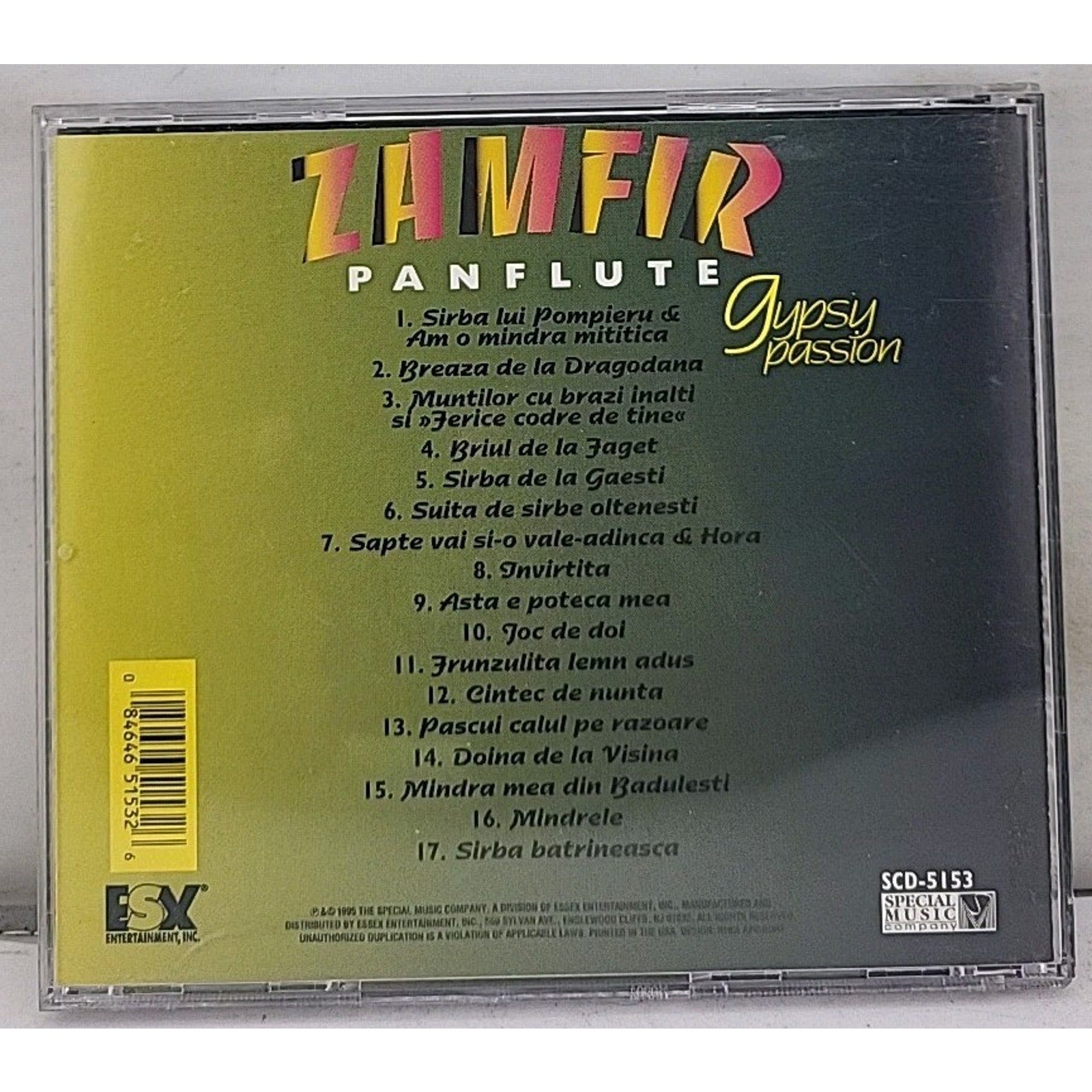 Gypsy Passion by Gheorghe Zamfir (Pan Flute) (CD, May-1995, Special Music...