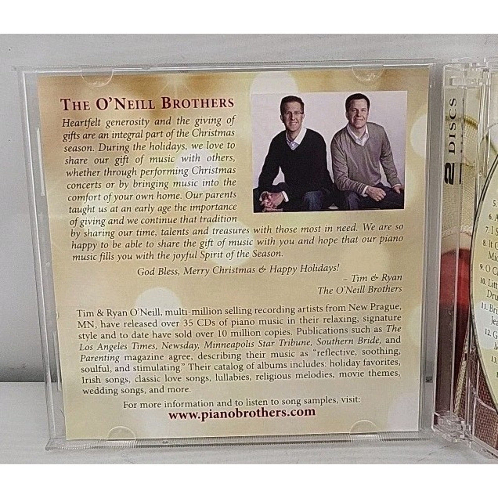 The Gift Of Christmas 30 Holiday Piano Favorites The ONeill Brothers 2 CD Set