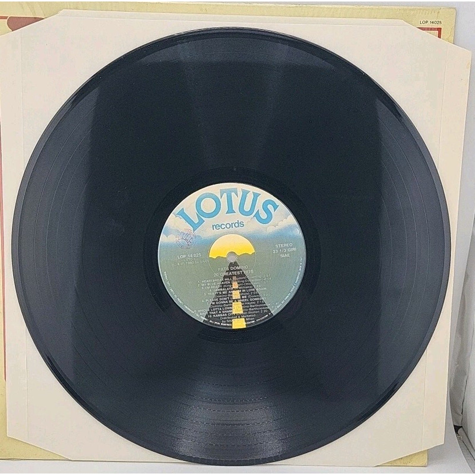 Fats Domino 20 Greatest Hits Italy Press Lotus Records Blueberry Hill Record LP