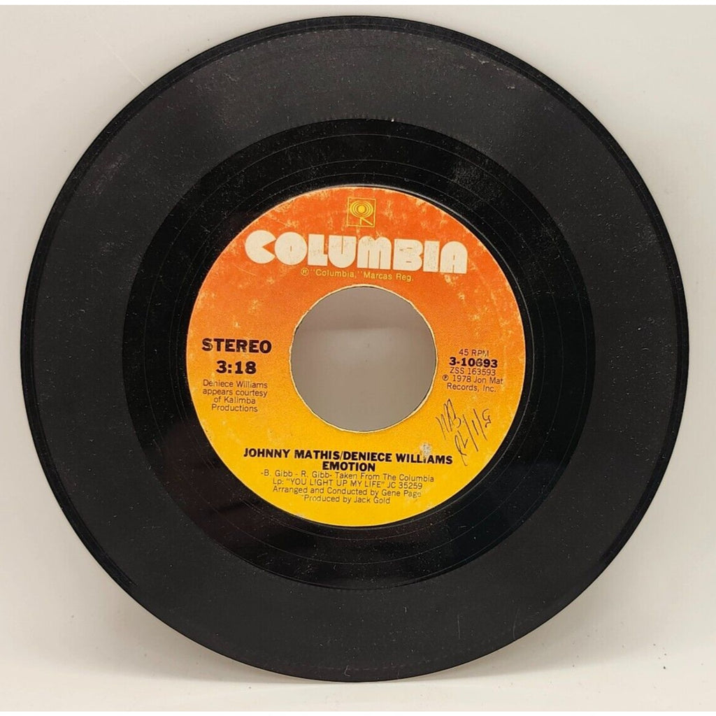 Too Much, Too Little, Too Late / Emotion by Johnny Mathis (Record) - 3-10693