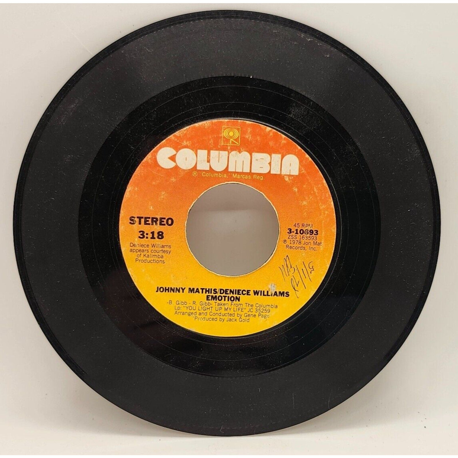 Too Much, Too Little, Too Late / Emotion by Johnny Mathis (Record) - 3-10693