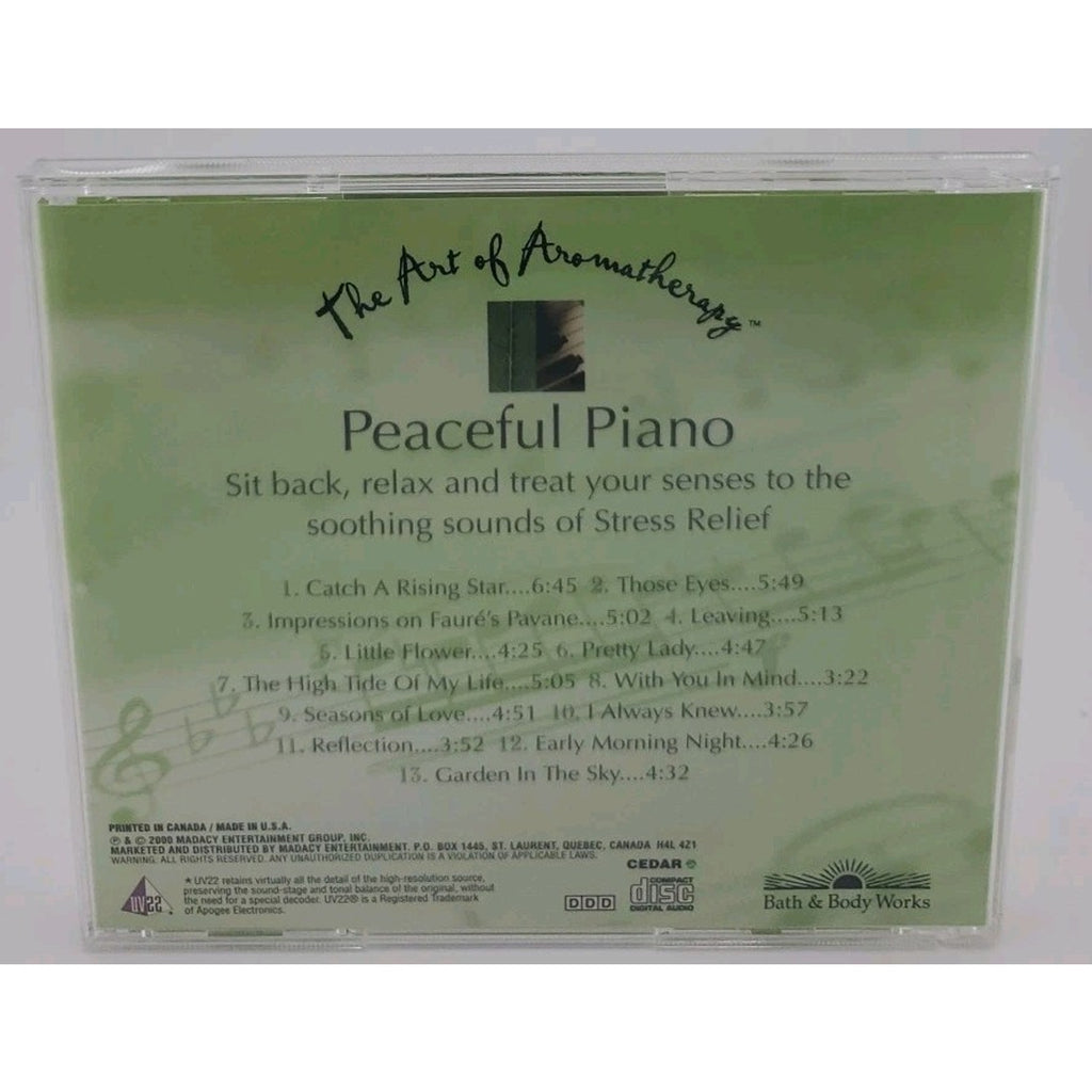 The Art Of Aromatherapy Peaceful Piano Soothing Sounds Of Stress Relief CD