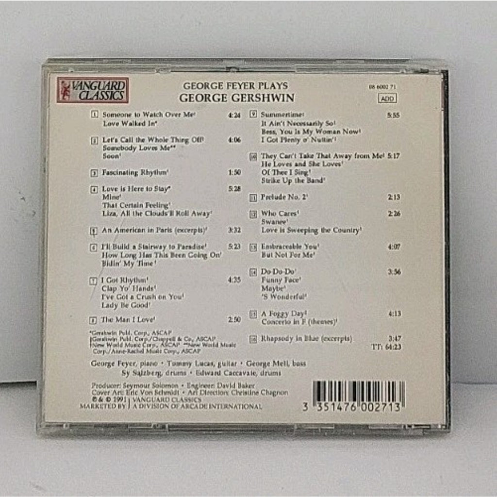 George Feyer Plays George Gershwin by George Feyer (CD, 1991, Vanguard)