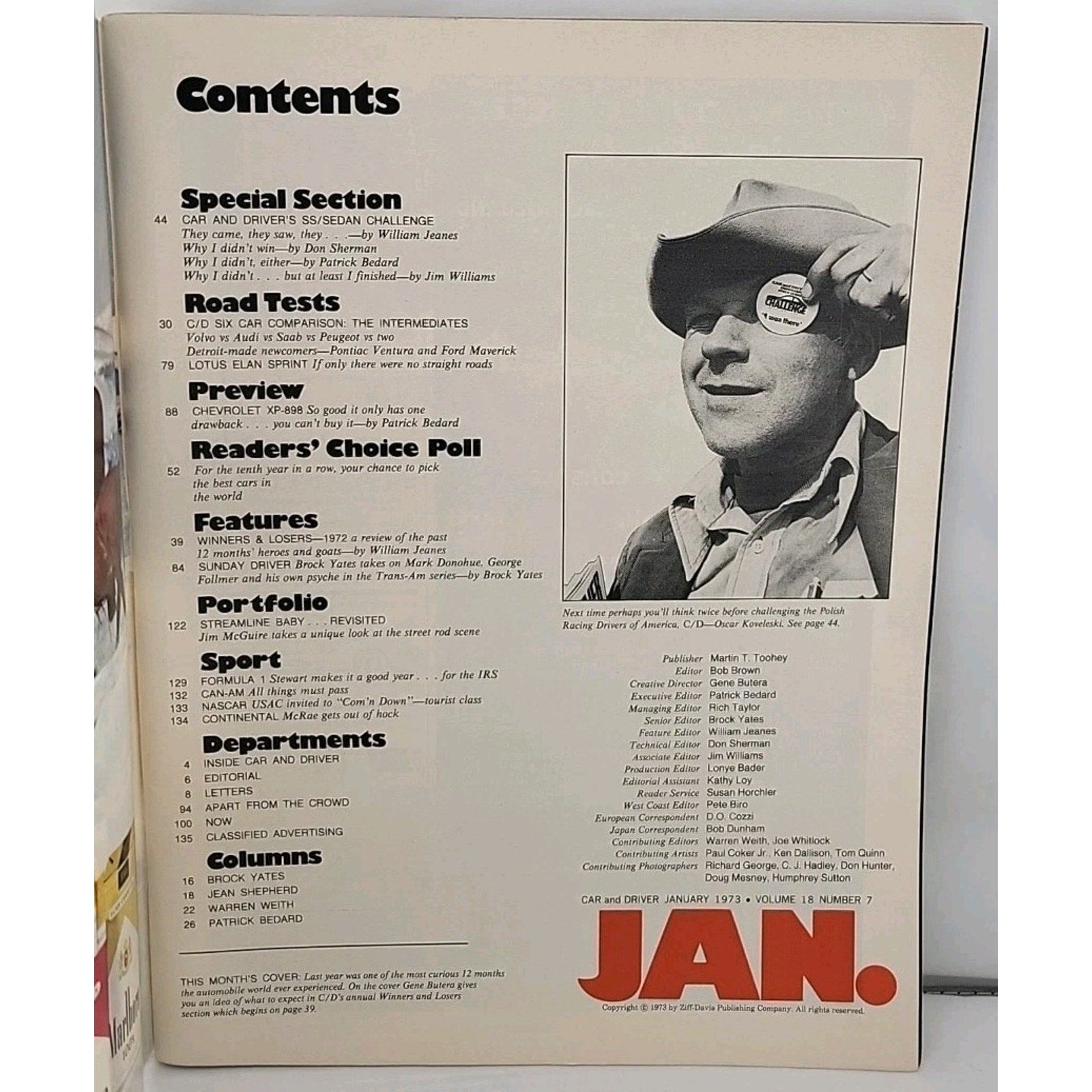 Car And Driver Magazine - January 1973 - Volume 18 Number 7