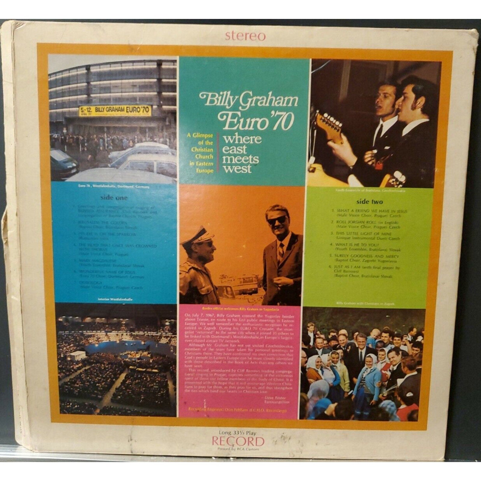 Billy Graham...."Euro '70: Where East Meets West" Vinyl Record LP