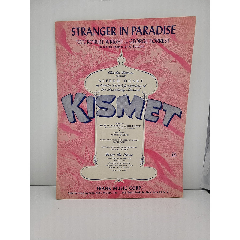 Stranger in Paradise from Broadway Musical Kismet 1953 Sheet Music