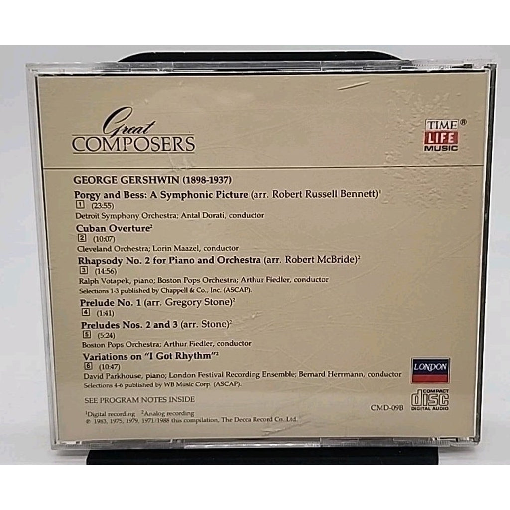 Great Composers: Gershwin (CD, 1988, Time Life Music)