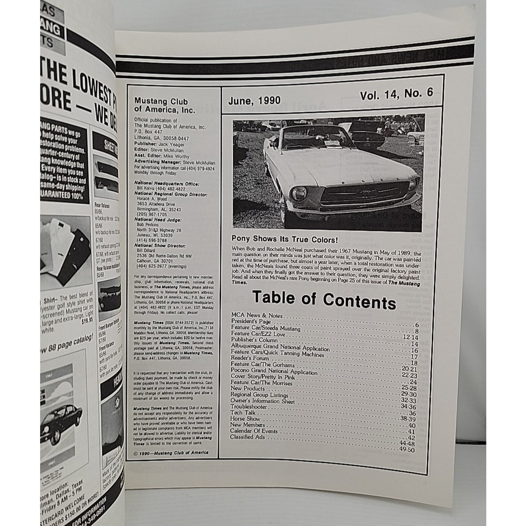 Mustang Times June 1990 Magazine