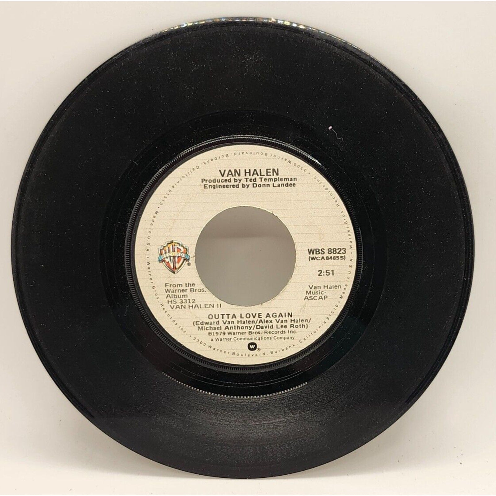 Dance the Night Away / Outta Love Again by Van Halen (Record) - WBS 8823