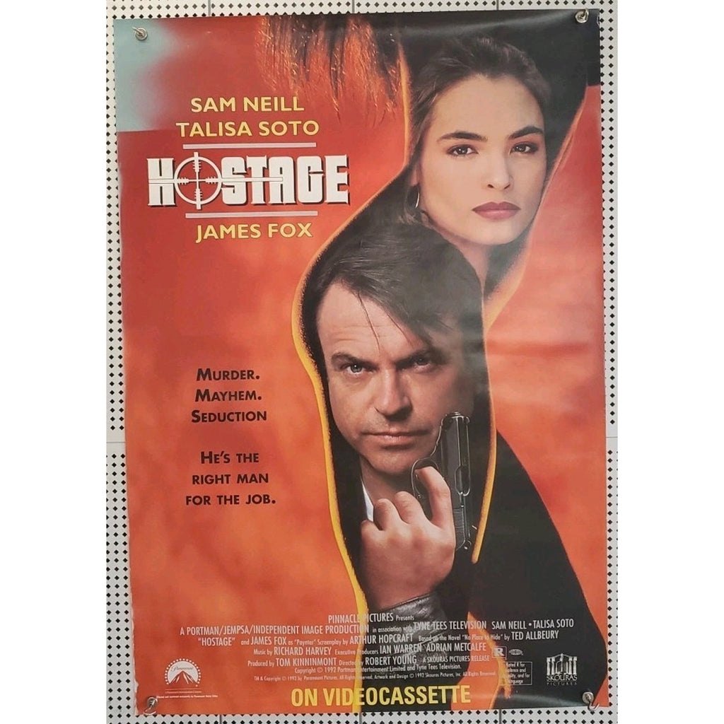 Hostage Movie Poster Sam Neill Talisa Soto Original Video Store Promo 1992